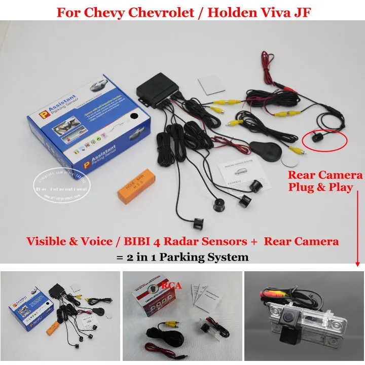 

Liislee Car Parking Sensors + Rear View Camera = 2 in 1 Visual BIBI Alarm Parking System For Chevrolet Chevy / Holden Viva JF