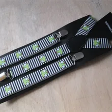 Подтяжки с рисунком лягушки, 2,5 см, мужские подтяжки, женские подтяжки