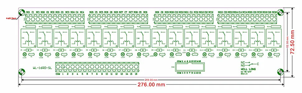 DIN рейку 16 канальный тип NPN 24V 10A Модуль интерфейса реле питания, SONGLE SRD-24VDC-SL-C реле