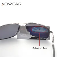 AOWEAR Aviation lunettes de soleil polarisées hommes en aluminium conduite miroir lunettes de soleil mâle marque concepteur rétro lunettes accessoires gafas 4