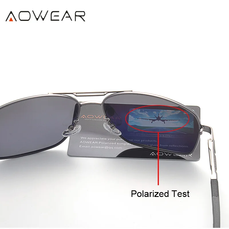 Kopen AOWEAR Gepolariseerde Zonnebril Mannen HD Rijden Aluminium Spiegel zonnebril Merk Designer Luchtvaart Brillen Accessoires gafas de sol