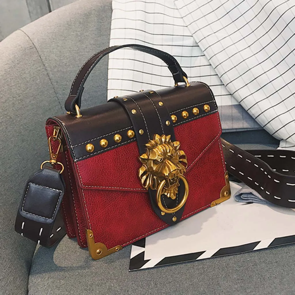 Xiniu Женская Популярная Металлическая сумка на плечо с головой льва, сумка на плечо с клапаном, carteras mujer de hombro y bolsos# G30