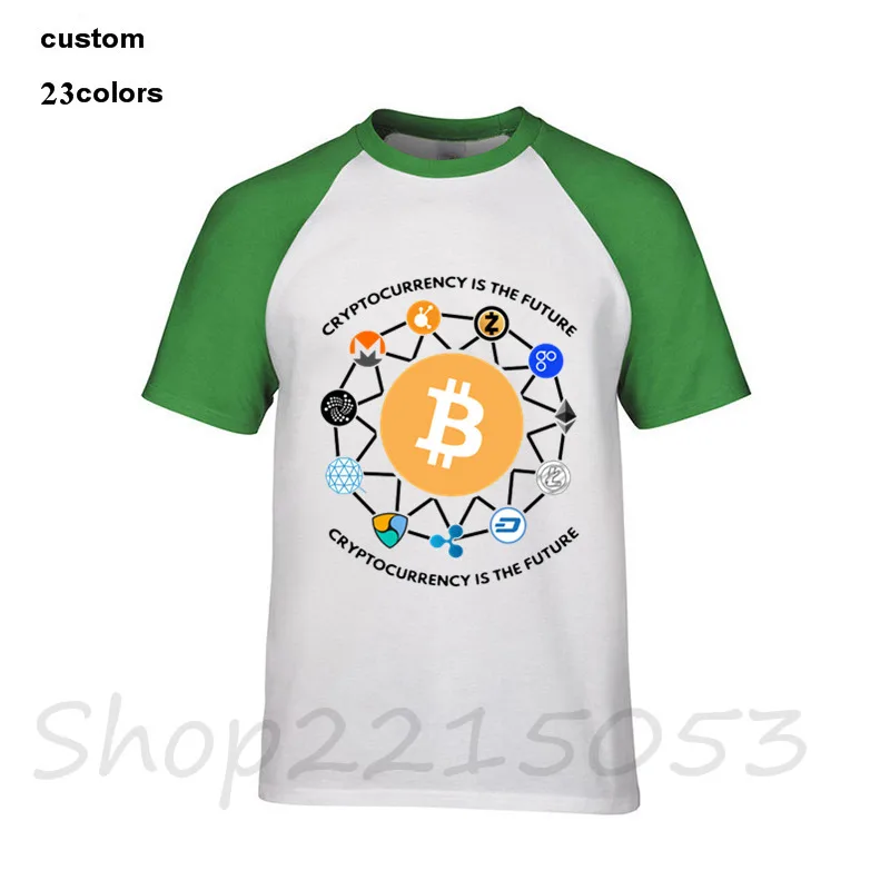Криптовалюта Биткойн Футболка мужская Litecoin Dash Zcash эфириум Monero короткий рукав o