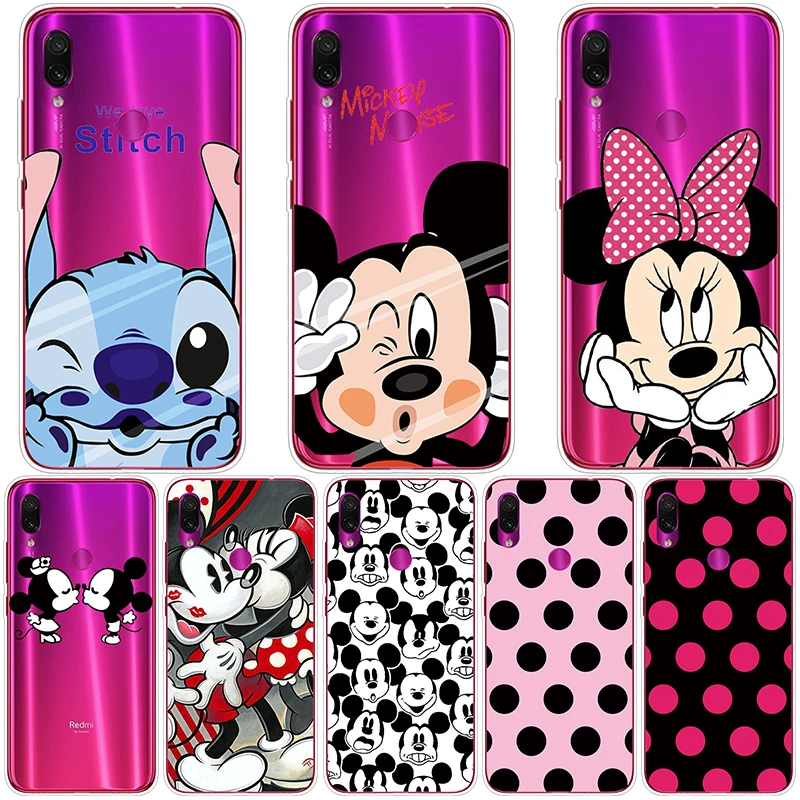 

Cartoon Couple 6.3 Inch Case For Coque Xiaomi Redmi Note7 Minnie Mickey Stitch TPU Soft For Redmi Note 7 Pro Cover Silicone Case