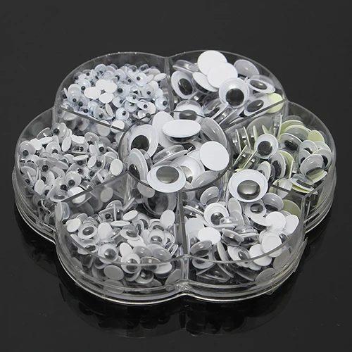 

700Pcs/Box Mix 7 Sizes Round Googly Eyes for Doll Toy DIY Tool Decor