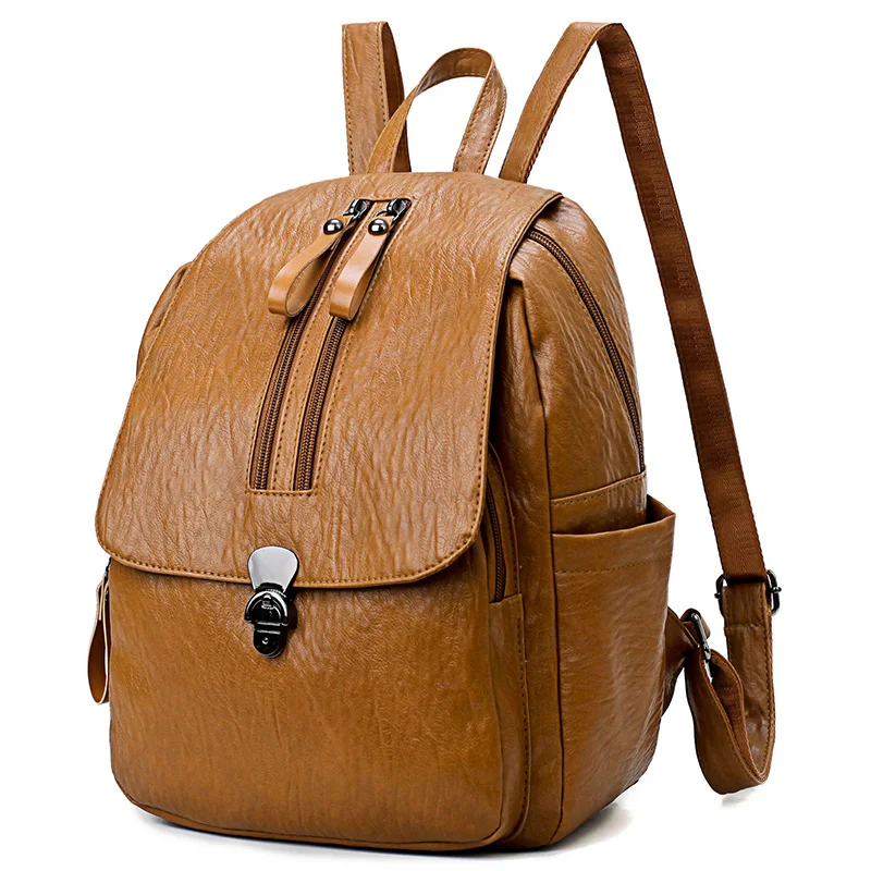 Brand Women Flap Backpack Fashion Women Bag High Quality PU Leather Two