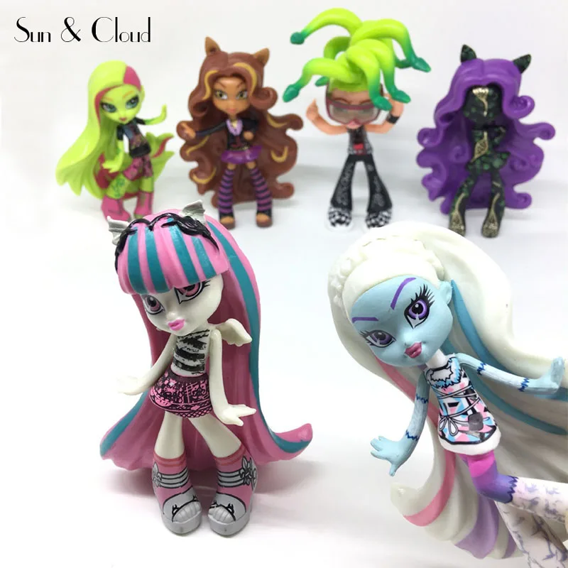 

6 pcs/set 10-12cm Monster Mini Doll Nendoroid Wizard PVC Action Figures Decoration Girls Toy Gift