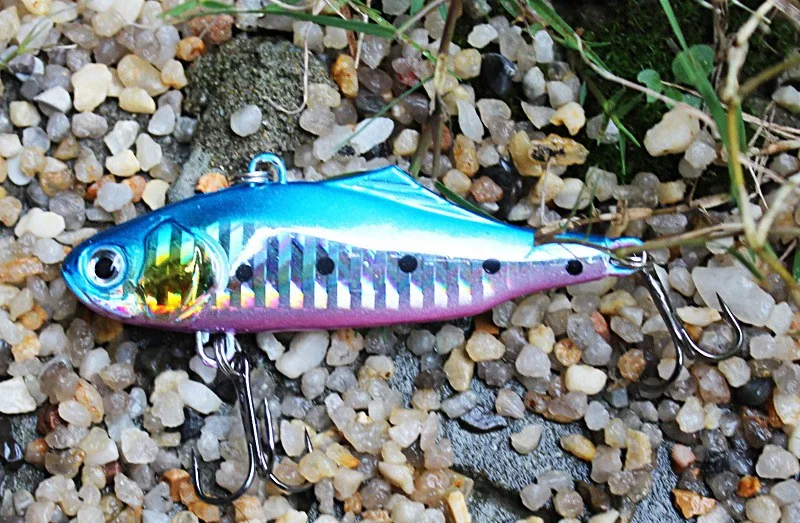 ANZHENJI 5 colors 24g 7.5cm winter VIB fishing lure hard bait lead inside ice sea fishing tackle diving swivel jig wobbler lure 11