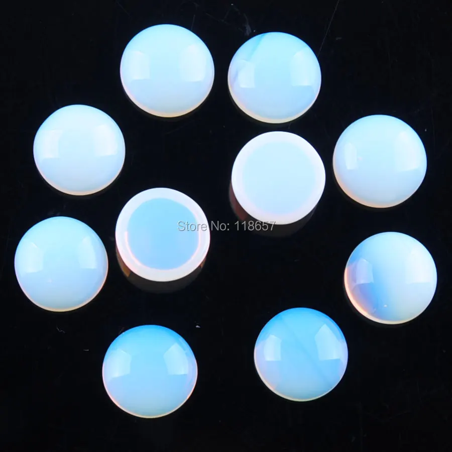 

Free Shipping Natural Opalite Gem Stones Round 8x4MM No Hole Cabochon CAB 10PCS For Making Jewelry IU3164