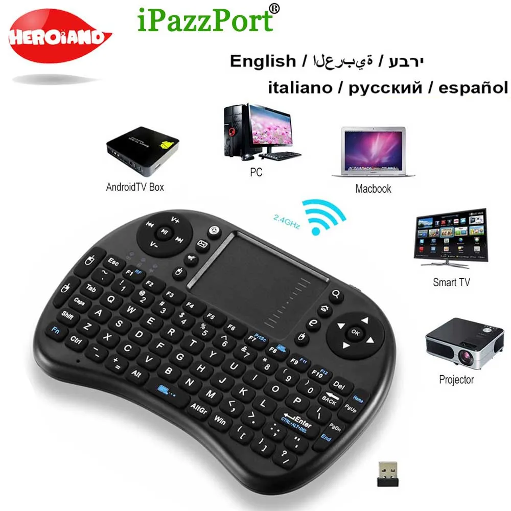 IPazzport i8 Мини клавиатура Air mouse мульти-Мультимедиа дистанционное управление тачпад