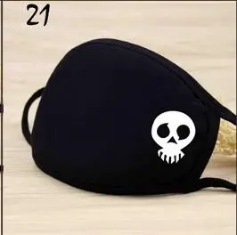 Black mask men/women Korean version of the cartoon dustproof cotton breathable riding sunscreen UV summer thin section A30 - Цвет: 21