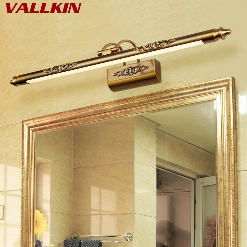 European Antique LED Mirror Headlights Moisture Proof Bathroom Wall