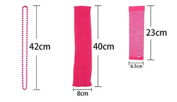 80's Lace Headband Neon Earrings Fingerless Fishnet Gloves for 80's Party 4