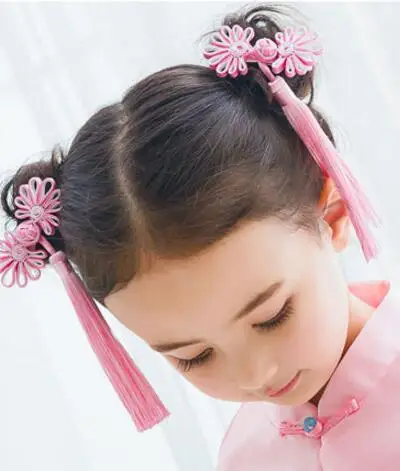 2 шт./лот китайский год Детские аксессуары для волос пушистый помпон джинсовое пальто с бахромой в виде шариков для девочек заколка для волос, заколка для волос фестиваль заколки для девочек - Цвет: 17