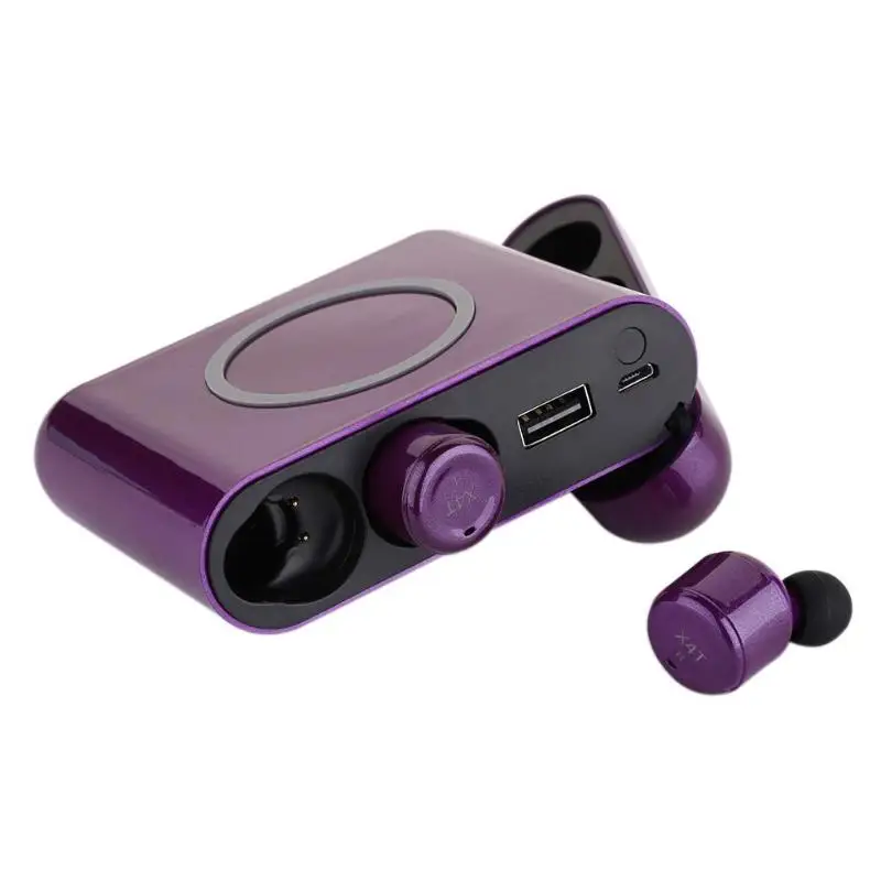 

Fashion Mini Headset X4T Wireless Bluetooth Earphone HiFi Headphones Earbuds with Charging Box Mic for iPhone X