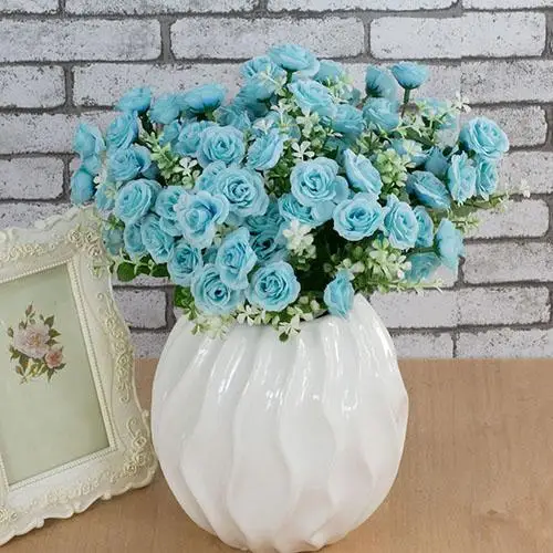 

1 Bouquet 15 Heads Artificial Rose Flower Home Room Decoration Xmas Party Decoration Artificial Flowers Home Decor