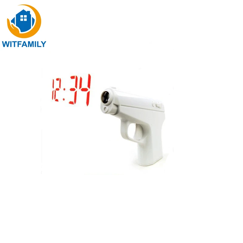 

Pistol Projection Clock Electronic Desk Clock table Projector Watch Talking Digital alarm Clock With Time Projection
