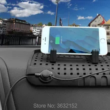 3 в 1 магнитного заряда Силиконовые Anti-антискользящий коврик автомобильной навигации мобильный телефон USB Зарядное устройство для Dodge Зарядное устройство Путешествие challenger