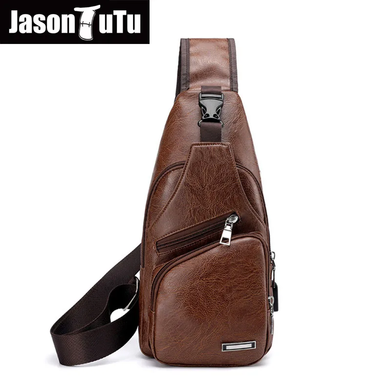 

Men's Crossbody Bags Men's USB Chest Bag Designer Messenger bag Leather Shoulder Bags Diagonal Package 2018 new Back Pack Travel
