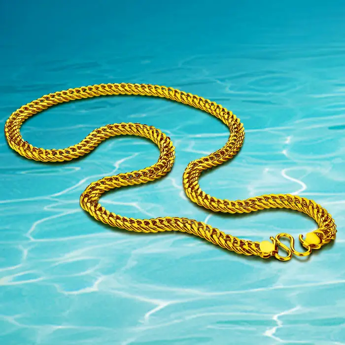 

Man necklace,top quality fashion 925 jewelry necklaces plated 24k gold woven necklace.Men choice accessories ,Width 8mm