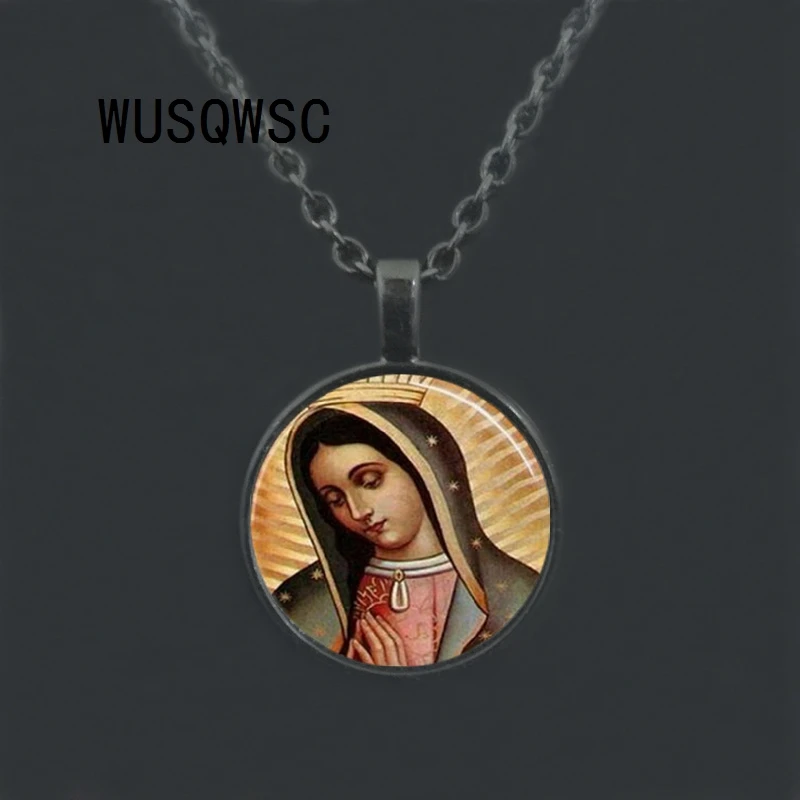 WUSQWSC наш кулон Гваделупа ожерелье Девы Марии сакральное сердце Религиозное
