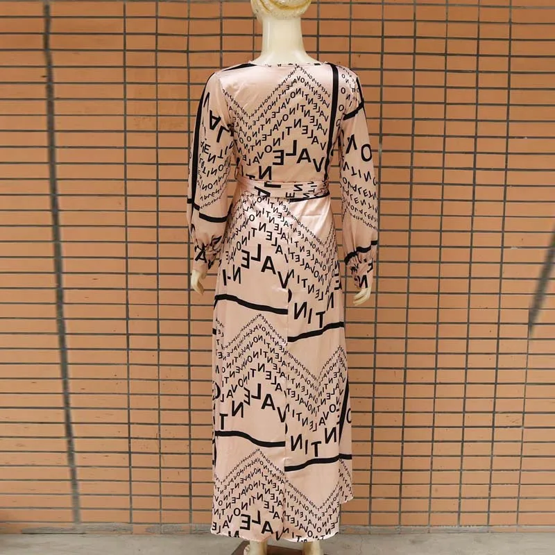 Women Letter Print Sexy V-Neck Thigh Slit Maxi Dress Long Sleeve Elegant Boho Beach Dress Casual Long Dresses 5 Women Letter Print Sexy V-Neck Thigh Slit Maxi Dress Long Sleeve Elegant Boho Beach Dress Casual Long Dresses 5