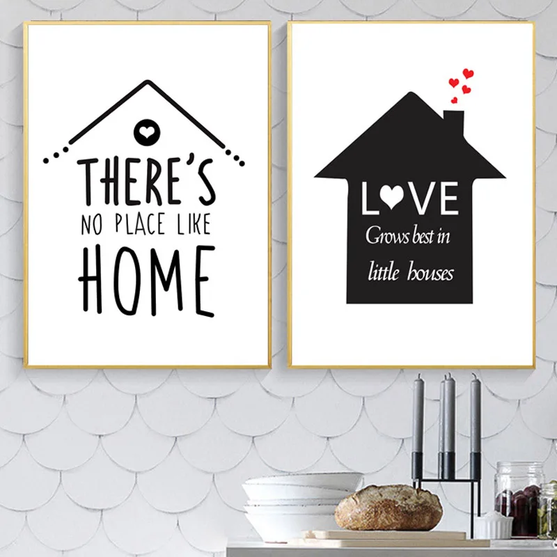 

7-Space Modern Black White Wall Art Print Poster Home Quotes Canvas Painting Living Room Kitchen Decor Wall Pictures No Frame