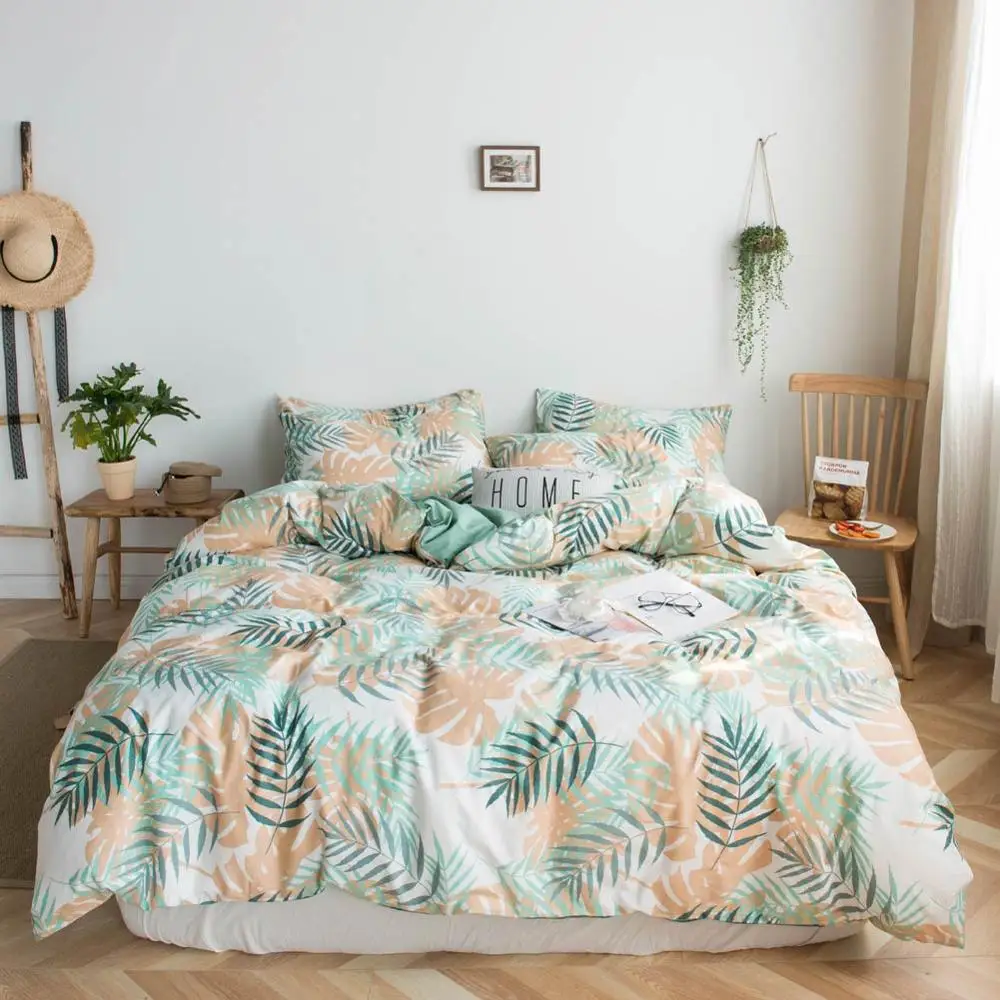 

2019 Golden Orange Leaves Brief Bed Cover Duvet Cover Set Cotton Bedding Set Bedlinens Twin Queen King Flat Sheet Fitted Sheet