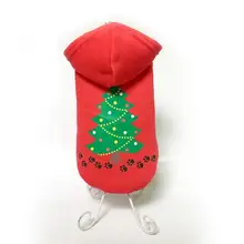 Трансер собачья одежда собаки рубашка красная Рождественская елка с принтом Одежда для собак костюмы Одежда для питомцев 3,28