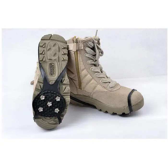 1 пара силиконовые альпинистские Нескользящие цепления для обуви Ice Snow Grips Cleat над ледоступы Studs Crampons ALS88