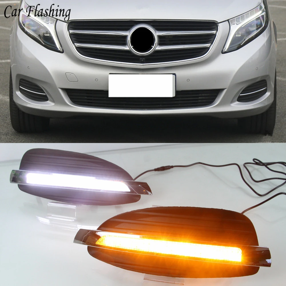 

2PCS LED Daytime Running Light For Mercedes Benz V-Class Vito V250 V260 2016 2017 2018 Car Accessories 12V DRL Fog Lamp