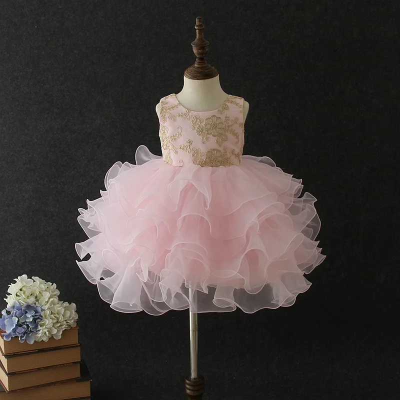 Новинка года; романтическое Пышное Платье с цветочным узором для девочек; милое платье трапециевидной формы в стиле Лолиты; детская одежда - Цвет: Pink