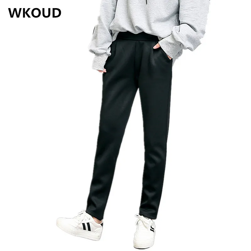 

WKOUD 2018 Women Pants Solid High Waist Sweatpants Spring Ankle-Length Loose Harem Trousers Female Casual Wear S-XXXL P8347