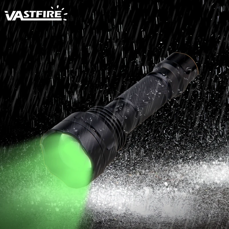 VastFire 5 Режим фокусировки масштабируемой T6 зеленый свет светодиодный фонарик для охоты поиск тактический фонарь