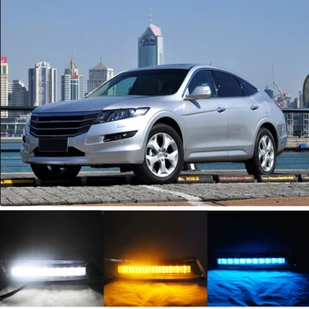 

CAPQX 1 Pair For Honda Crosstour 2011-2013 LED Daytime Running Light Turning Signal Lamp DRL Front Bumper Fog Light Day Light