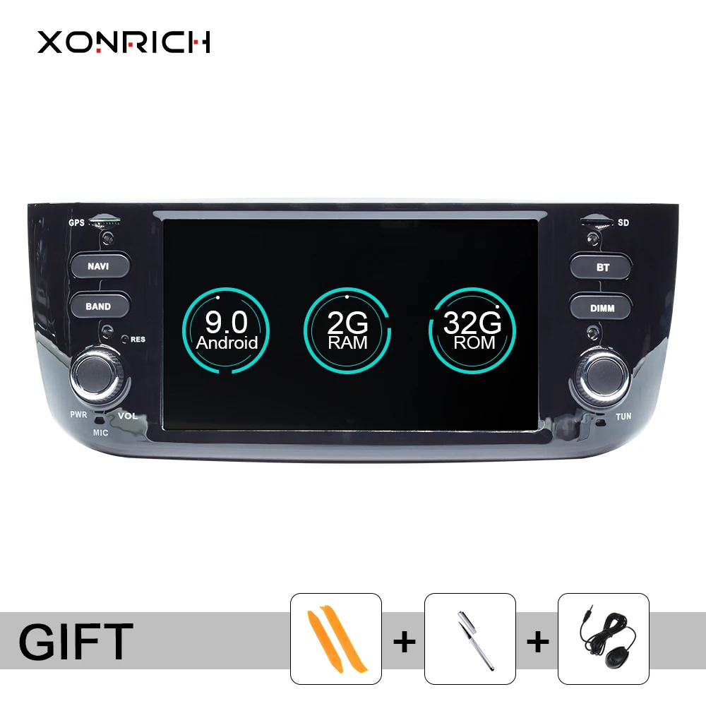 

Xonrich Car Multimedia Player 1 Din Android 9 For Fiat/Linea/Punto evo 2012-2015 GPS Navigation DVD Automotivo Radio stereo DSP