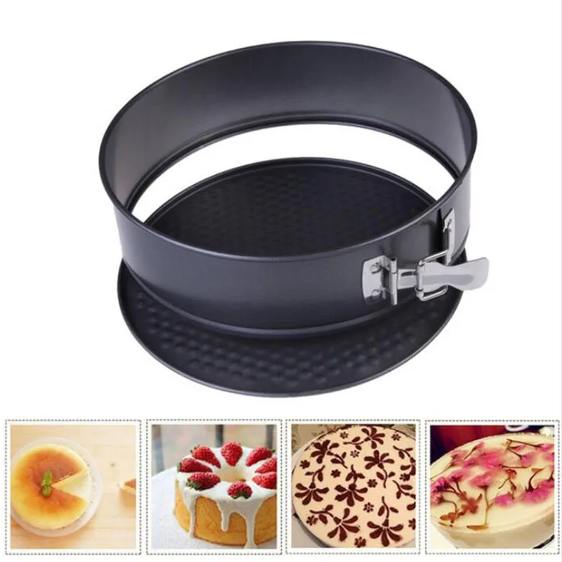 

Removable Bottom Round Shaped Cake Baking Mould Cake Decorating Tools Pan With Spring Latch Mold Baking Mould