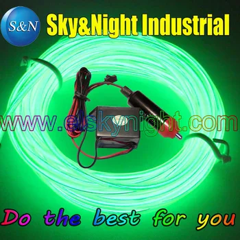 

Kelly green-4M EL wire+12v Inverter +Cigar lighter /Set -High Quality (3Set / Lot Only 29USD ) for Car decoration