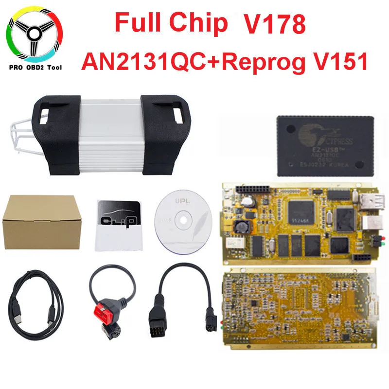 

2018 Newly V178 Can Clip Full Chip CYPRESS AN2131Q+Reprog V151 OBD2 Diagnostic Interface CAN Chip With Gold Side PCB