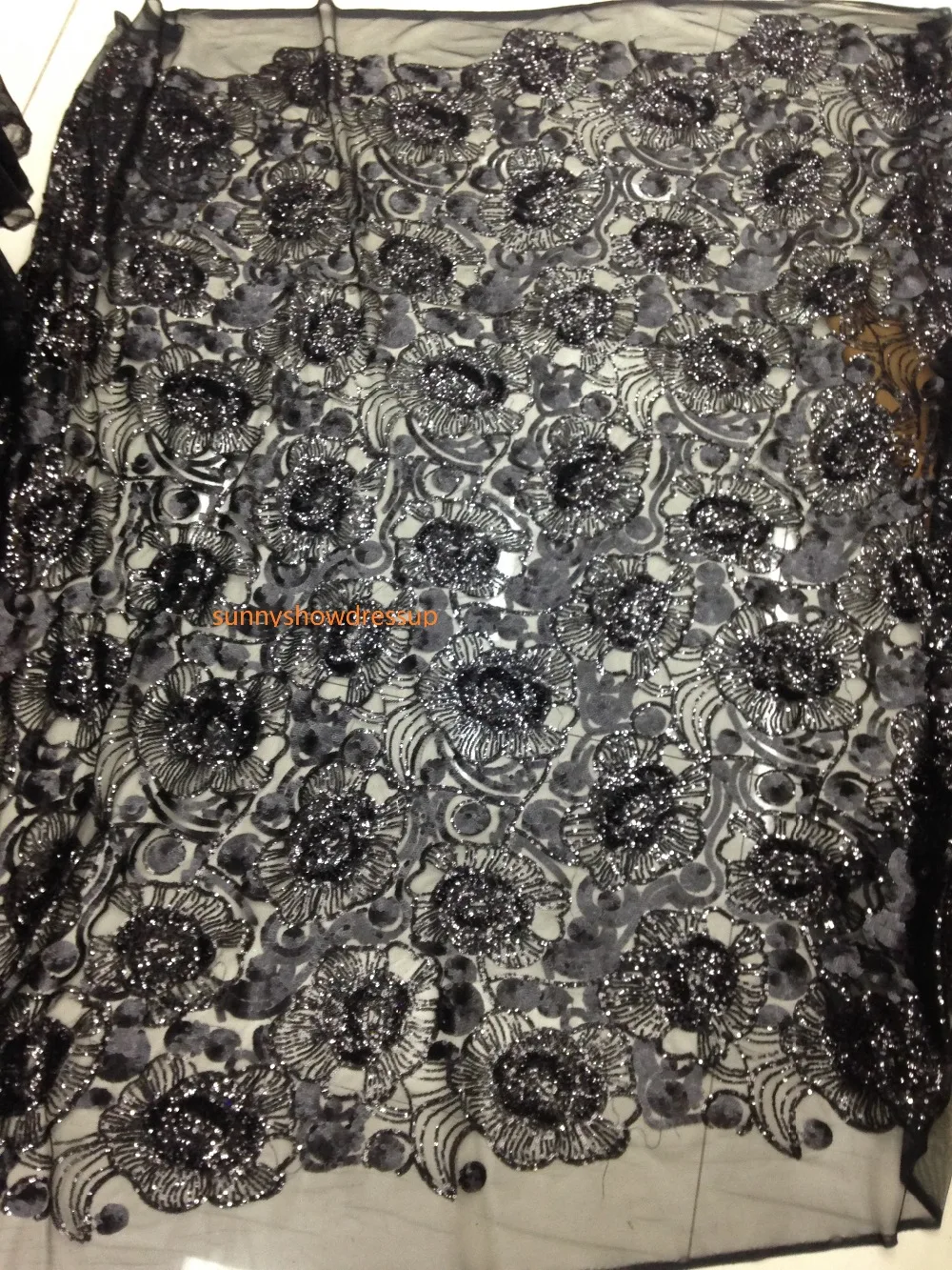Темно-синий/сетка кружева/пайетки/ткани/measuement из фото: 1yard * 1.31 двор | Дом и сад