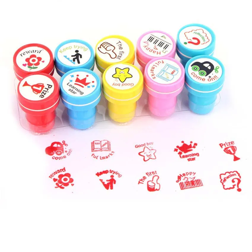Buy 10 pcs Kids Stamp Cartoon Rubber Stamps for Scrapbooking Cute Panda Red