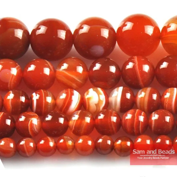 

Free Shipping Natural Stone Orange Stripe Agata Round Loose Beads 4 6 8 10 12MM Pick Size For Jewelry Making SAB05