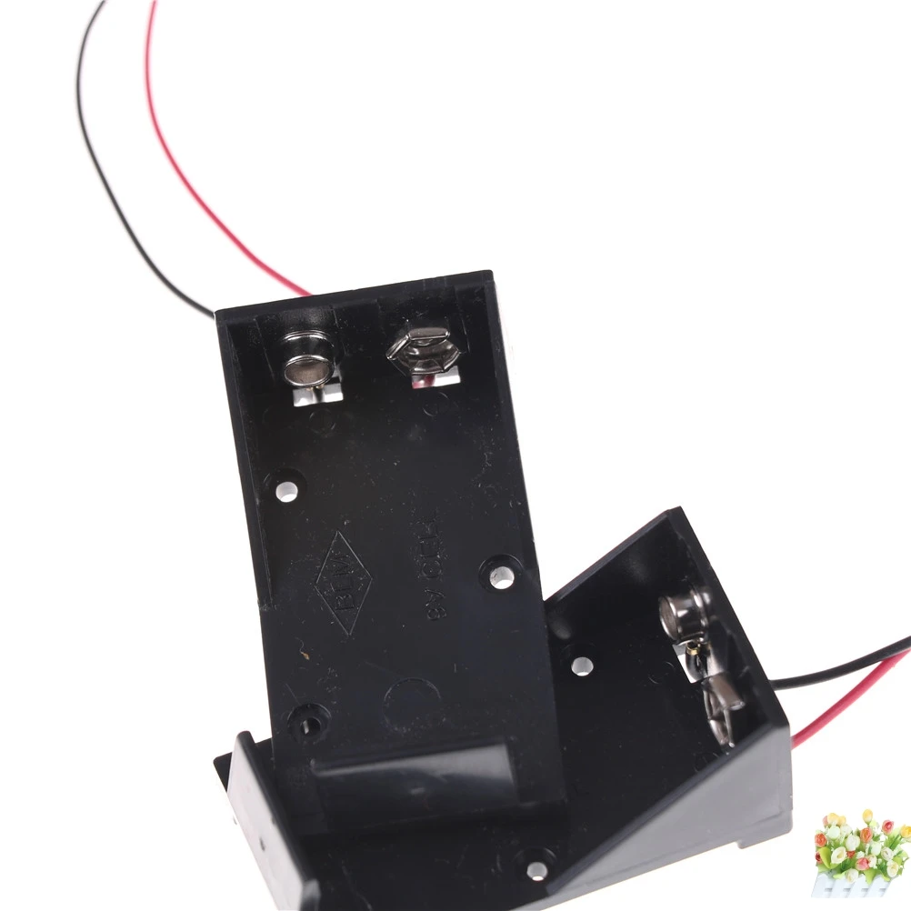 2PCSHot New 9V Battery Holder Box Case Wire with Plug 5.5*2.1mm for
