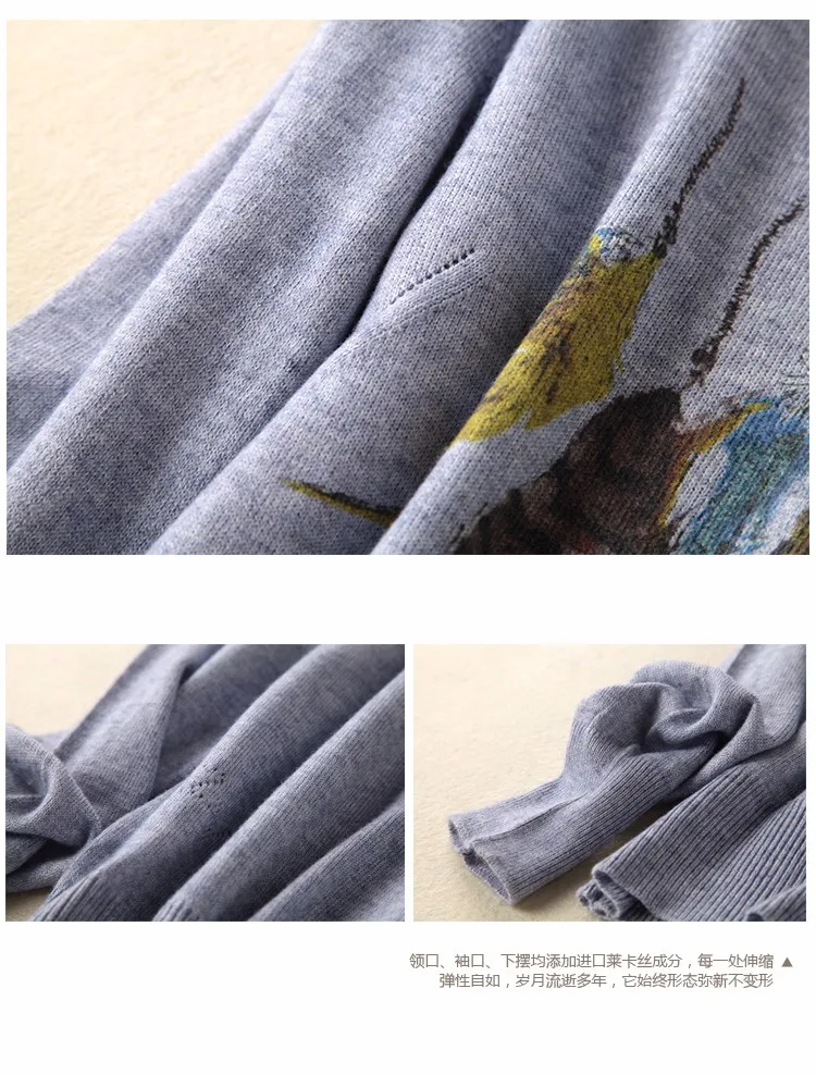 BELIARST весна круглый вырез чистый кашемировый свитер для женщин перо печати пуловер свитер рубашка Мода Тонкий Вязание