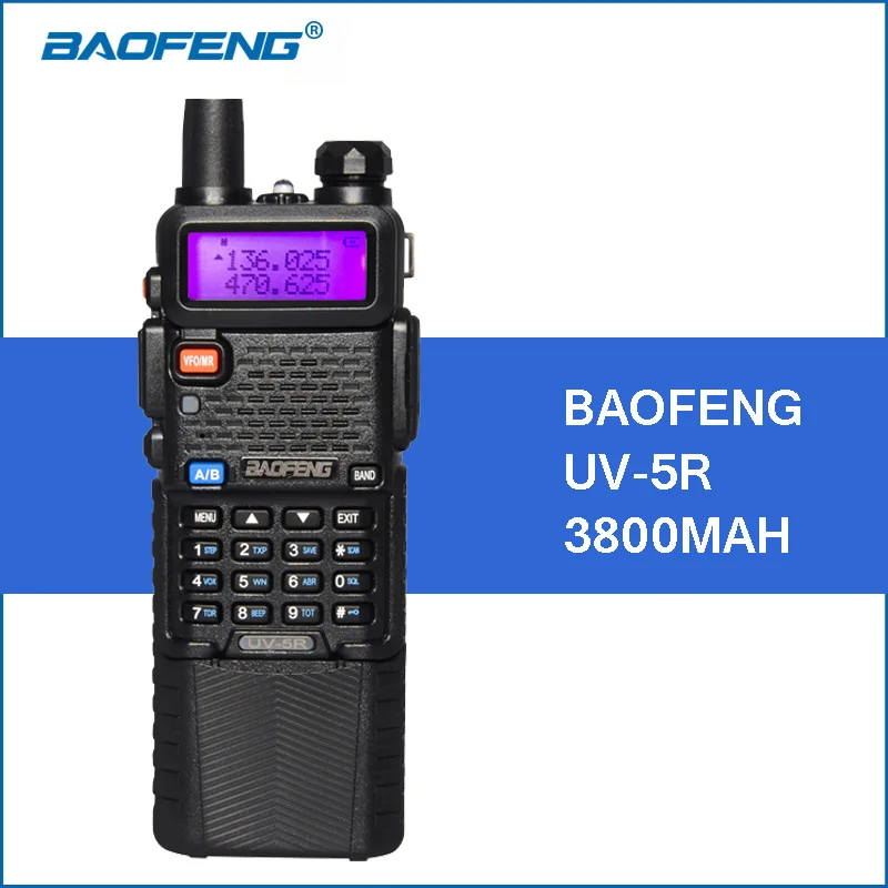 Baofeng UV-5R рация 3800 мАч 5 Вт УКВ Dual Band Handy UV5R Портативный Walkie Talkie двухстороннее Хэм CB радио Communicator