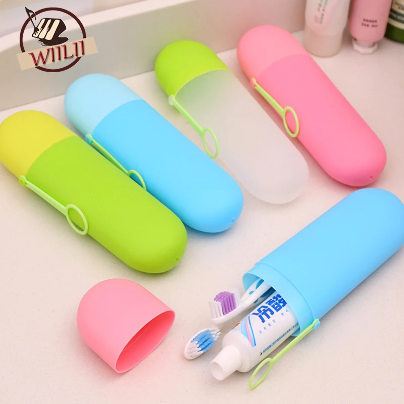 Plastic Toothbrush Storage Boxes Travel Tooth Mug Toothpaste Case Towel Cup Organizer Portable Bathroom Tools | Дом и сад