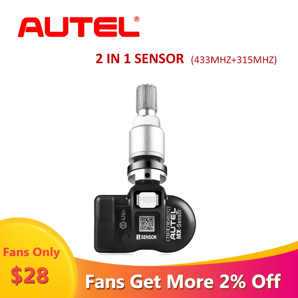 

100% Original AUTEL 2 In 1 TPMS Sensor 433 315 Mhz MX-Sensor tyre pressure sensor Tire Monitoring TPMS car Programmable Sensor