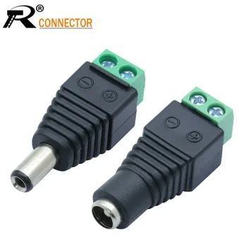 

1set DC Male&Female Power DC Jack CCTV Video Balun 5.5*2.5mm DC Power Plug Terminals Connector Adapter