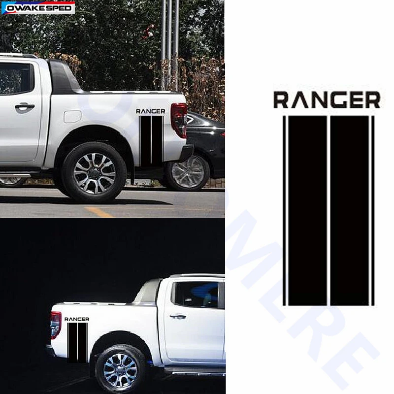

Racing Car Stickers Pick Up Trunk Tail Decor Sicker For Ford Ranger 2012 -2017 Auto Customized Decals Car Accessories