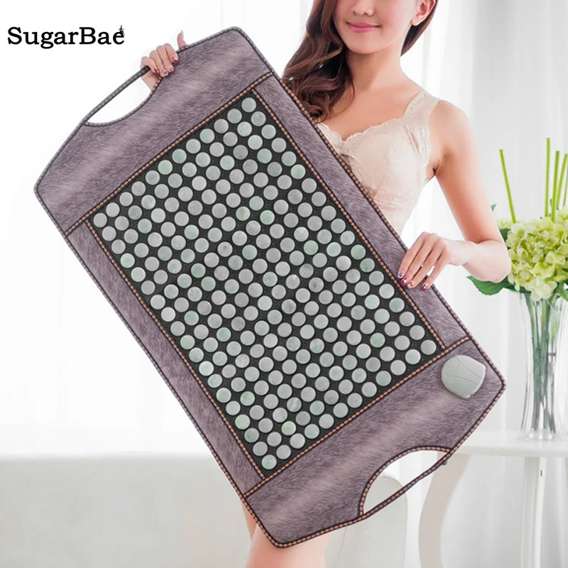 Electric Natural Jade Mat Heating Massage Mattress Back Therapy Thermal